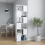 Bibliotecă/Separator cameră, alb, 60x24x186 cm GartenMobel Dekor