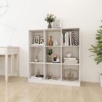 Bibliotecă/Separator cameră alb 104x33,5x110 cm lemn masiv pin GartenMobel Dekor