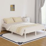 Cadru de pat, alb, 140x200 cm, lemn masiv de pin GartenMobel Dekor
