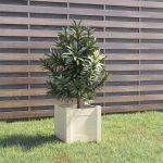 Jardinieră de grădină, alb, 31x31x31 cm, lemn masiv de pin GartenMobel Dekor