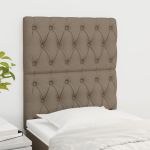 Tăblii de pat, 2 buc, gri taupe, 80x7x78/88 cm, textil GartenMobel Dekor