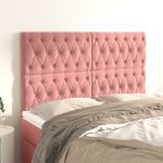 Tăblii de pat, 4 buc, roz, 80x7x78/88 cm, catifea GartenMobel Dekor