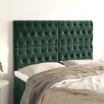 Tăblii de pat, 4 buc, verde închis, 80x7x78/88 cm, catifea GartenMobel Dekor