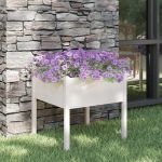 Jardinieră de grădină, alb, 70x70x70 cm, lemn masiv de pin GartenMobel Dekor