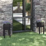 Jardiniere de grădină 2 buc. negru 31x31x70 cm lemn masiv pin GartenMobel Dekor