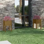Jardiniere grădină 2 buc. maro miere 40x40x70 cm lemn masiv pin GartenMobel Dekor
