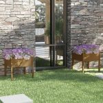 Jardiniere grădină 2 buc. maro miere 70x70x70 cm lemn masiv pin GartenMobel Dekor