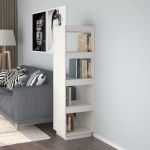 Bibliotecă/Separator cameră, alb, 40x35x135 cm, lemn masiv pin GartenMobel Dekor