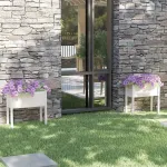 Jardiniere de grădină, 2 buc., alb, 70x31x70 cm, lemn masiv pin GartenMobel Dekor