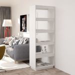 Bibliotecă/Separator cameră, alb, 60x35x167 cm, lemn masiv pin GartenMobel Dekor