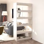 Bibliotecă/Separator cameră, alb, 80x35x167 cm, lemn masiv pin GartenMobel Dekor
