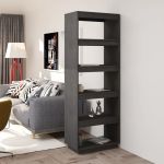 Bibliotecă/Separator cameră, gri, 60x35x167 cm, lemn masiv pin  GartenMobel Dekor