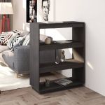 Bibliotecă/Separator cameră, gri, 80x35x103 cm, lemn masiv pin GartenMobel Dekor