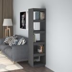 Bibliotecă/Separator cameră gri 40x35x167 cm lemn masiv de pin GartenMobel Dekor