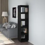 Bibliotecă/Separator cameră negru 40x35x167 cm lemn masiv pin GartenMobel Dekor