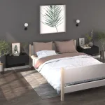 Noptiere de perete, 2 buc., negru GartenMobel Dekor