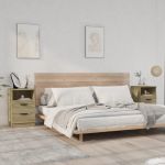 Noptiere, 2 buc., stejar sonoma, lemn prelucrat GartenMobel Dekor