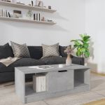 Măsuță de cafea, gri beton, 102x50x36 cm, lemn prelucrat GartenMobel Dekor