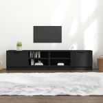 Comodă TV, 2 buc., negru, 80x35x36,5 cm, lemn prelucrat GartenMobel Dekor
