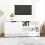 Comodă TV, alb, 80x35x36,5 cm, lemn prelucrat GartenMobel Dekor