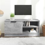 Comodă TV, gri beton, 80x35x36,5 cm, lemn prelucrat GartenMobel Dekor