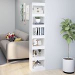 Bibliotecă/Separator cameră, alb, 40x30x198 cm GartenMobel Dekor