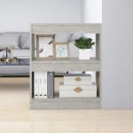 Bibliotecă/Separator cameră, gri beton, 60x30x72 cm GartenMobel Dekor