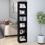 Bibliotecă/Separator cameră, negru, 40x30x198 cm GartenMobel Dekor