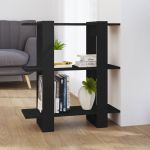 Bibliotecă/Separator cameră, negru, 80x30x87 cm GartenMobel Dekor