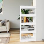 Bibliotecă/Separator cameră, alb, 60x30x135 cm, lemn prelucrat GartenMobel Dekor