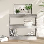 Bibliotecă/Separator cameră, gri beton, 80x30x72 cm GartenMobel Dekor