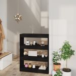 Bibliotecă/Separator cameră, negru, 80x30x103 cm, lemn compozit GartenMobel Dekor
