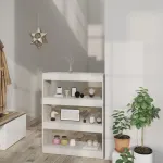 Bibliotecă/Separator cameră gri beton 80x30x103cm lemn compozit GartenMobel Dekor