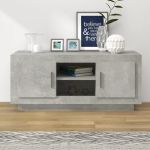 Comodă TV, gri beton, 102x35x45 cm, lemn prelucrat GartenMobel Dekor
