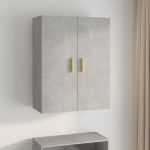 Dulap de perete suspendat, gri beton, 69,5x34x90 cm GartenMobel Dekor