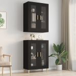 Dulap de perete suspendat, negru, 69,5x34x90 cm GartenMobel Dekor