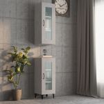 Dulap de perete suspendat, gri beton, 34,5x34x90 cm GartenMobel Dekor