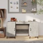 Birou, gri beton, 140x50x75 cm, lemn compozit GartenMobel Dekor