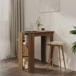 Masă de bar cu raft, stejar maro, 102x50x103,5 cm, PAL GartenMobel Dekor