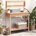 Masă plantare cu chiuvetă maro 147,5x44x139,5cm lemn masiv brad GartenMobel Dekor