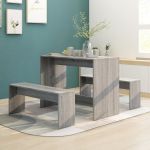 Set mobilier de bucătărie, 3 piese, stejar sonoma gri, PAL GartenMobel Dekor