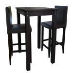 Masă de bar cu 2 scaune de bar, negru GartenMobel Dekor
