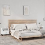 Noptiere, 2 buc., alb, lemn prelucrat GartenMobel Dekor