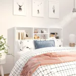 Tăblie de pat cu dulap, alb, 120x19x103,5 cm GartenMobel Dekor