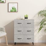 Servantă, gri beton, 69,5x34x90 cm, lemn compozit GartenMobel Dekor