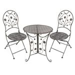 Set mobilier gradina/terasa, metal, maro, 1 masa, 2 scaune, Madison GartenVIP DiyLine