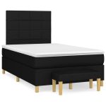 Pat box spring cu saltea, negru, 120x190 cm, catifea GartenMobel Dekor