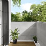 Paravan de balcon gri deschis 120x400 cm 100% poliester oxford GartenMobel Dekor