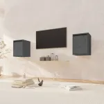 Dulapuri de perete 2 buc. gri, 30x30x40 cm, lemn masiv de pin GartenMobel Dekor