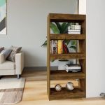 Bibliotecă/Separator stejar afumat 60x30x135 cm, lemn prelucrat GartenMobel Dekor